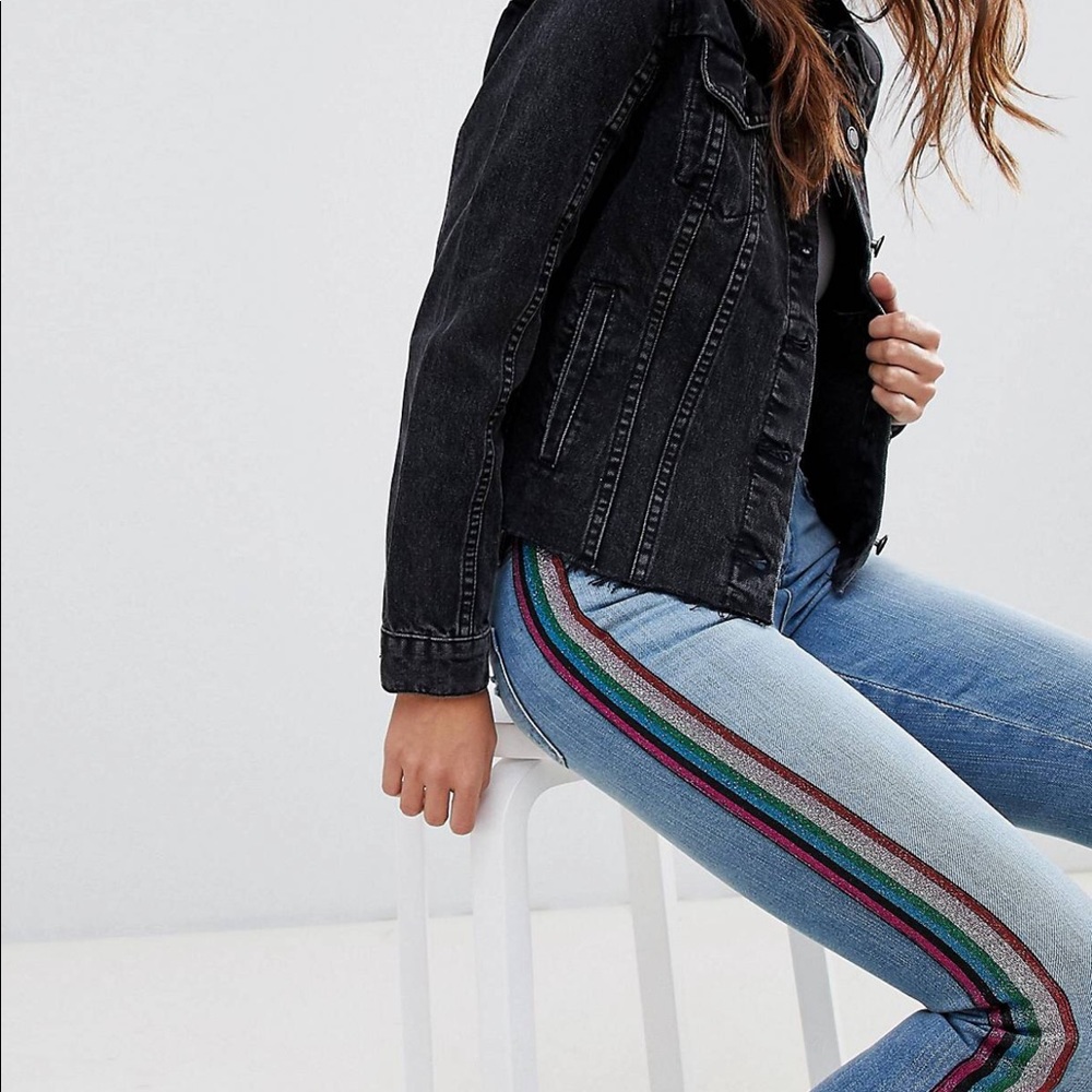 Blank NYC Rainbow Stripe Jeans. Never worn.